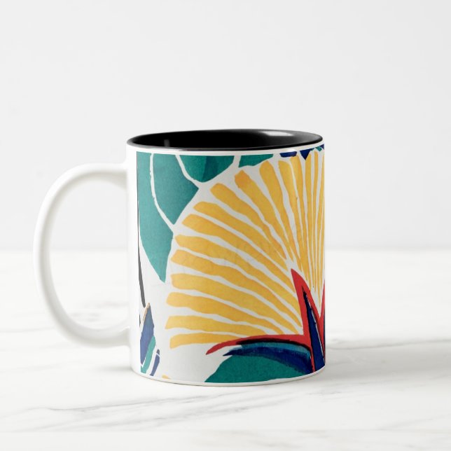 Tasse 2 Couleurs Design botanique Art Nouveau (Gauche)