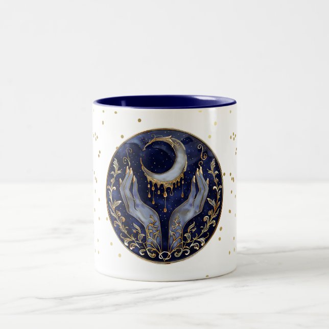 Tasse 2 Couleurs Design céleste en or (Centre)