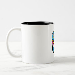 Tasse 2 Couleurs Design de logo Face Art Abstrait