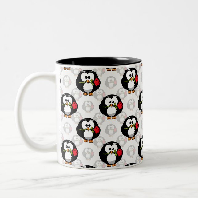 Tasse 2 Couleurs Design de Motif de surface de pingouin mou Imprime (Gauche)