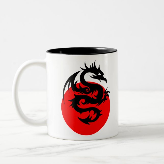 Tasse 2 Couleurs design dragon élégant (Gauche)