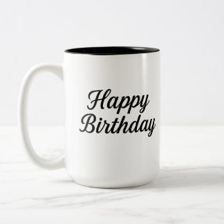 Tasse 2 Couleurs Design élégant de calligraphie d'anniversaire