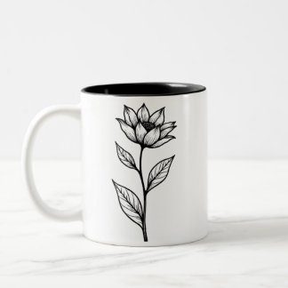 Tasse 2 Couleurs Design floral moderne minimaliste pour les amateur