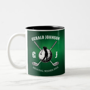 Tasse 2 Couleurs Design minimaliste Élégant Golf Monogramme