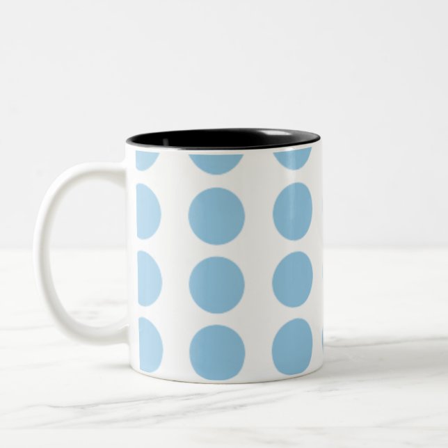 Tasse 2 Couleurs Design Pois bleu (Gauche)