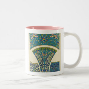 Tasse 2 Couleurs Designs orientaux bleus avec facettes souriantes