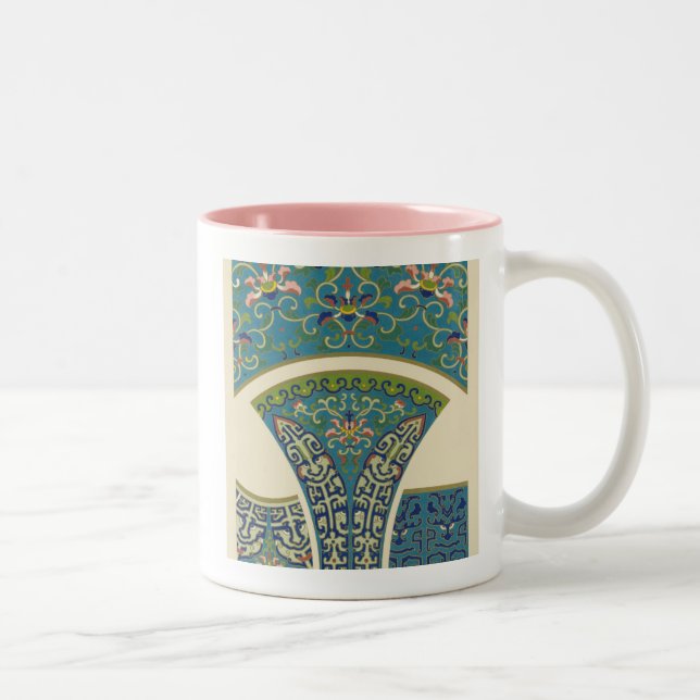 Tasse 2 Couleurs Designs orientaux bleus avec facettes souriantes (Droit)