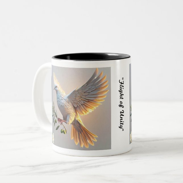 Tasse 2 Couleurs "Désir universel de paix" (Devant gauche)