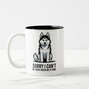 Tasse 2 Couleurs Désolé je ne peux pas, mon husky a besoin de moi