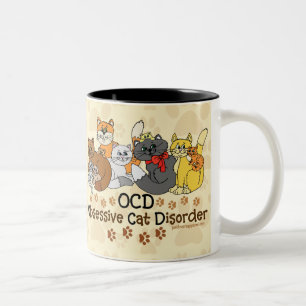 Tasse 2 Couleurs Désordre obsédant de chat d'OCD