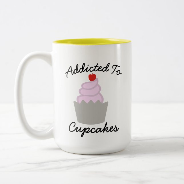 Tasse 2 Couleurs Dessert Sucré Cupcake Designs Graphique, Texte Per (Gauche)