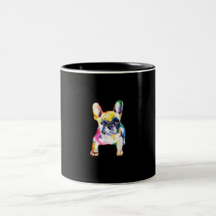 Tasse 2 Couleurs Dessin à la main de Bulldog Français