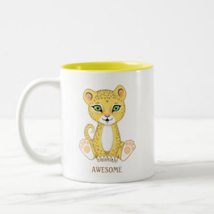 Tasse 2 Couleurs Dessin animalier Wild Young Leopard