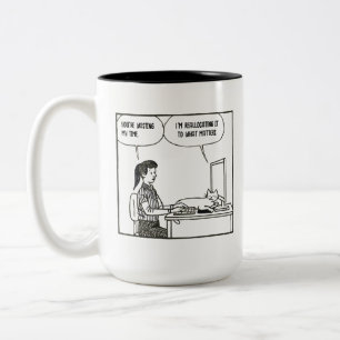 Tasse 2 Couleurs Dessin animé humoristique sur le travail de bureau