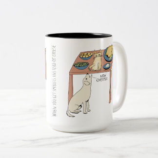 Tasse 2 Couleurs Dessin animé personnalisé chat drôle retriever dor