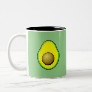 Tasse 2 Couleurs Dessin Avocado de style vintage