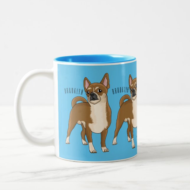 Tasse 2 Couleurs Dessin de Chihuahua pour chien (Gauche)