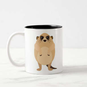Tasse 2 Couleurs Dessin de Cute meerkat