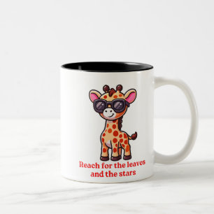 Tasse 2 Couleurs Dessin de Giraffe cool avec lunettes de soleil, an