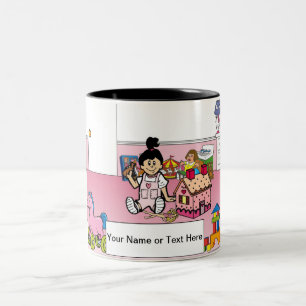 Tasse 2 Couleurs Dessin de la chambre de la petite fille par Printe