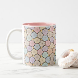 Tasse 2 Couleurs Dessin de tranches de bois pastel