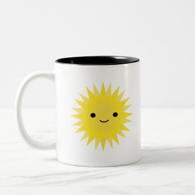 Tasse 2 Couleurs Dessin d'été soleil souriant soleil (Gauche)