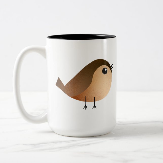 Tasse 2 Couleurs Dessin d'Oiseau de Bruant (Gauche)