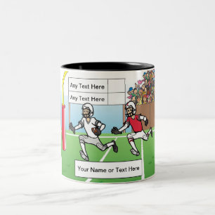 Tasse 2 Couleurs Dessin d'un joueur de football masculin par Printe