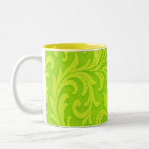 Tasse 2 Couleurs dessin floral rétro