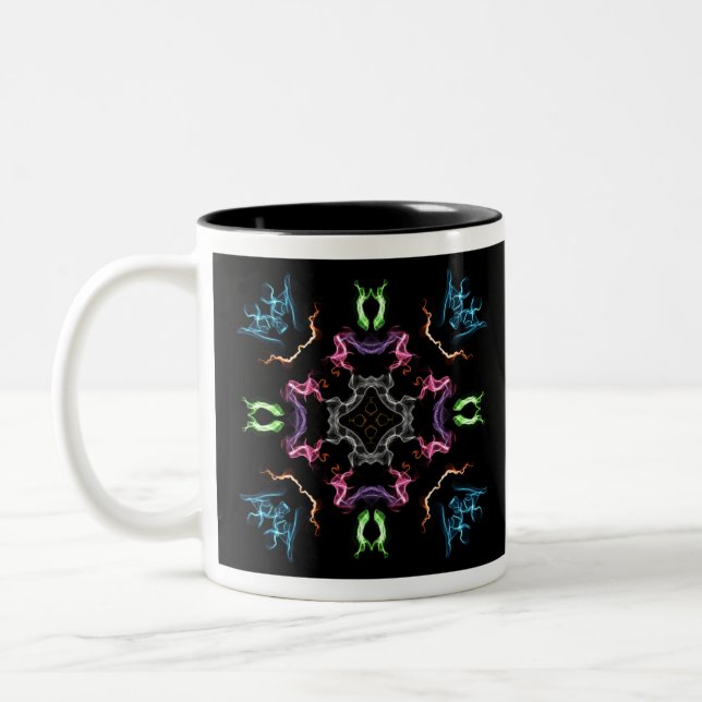 Tasse 2 Couleurs Dessin numérique Mandala Abstrait (Gauche)