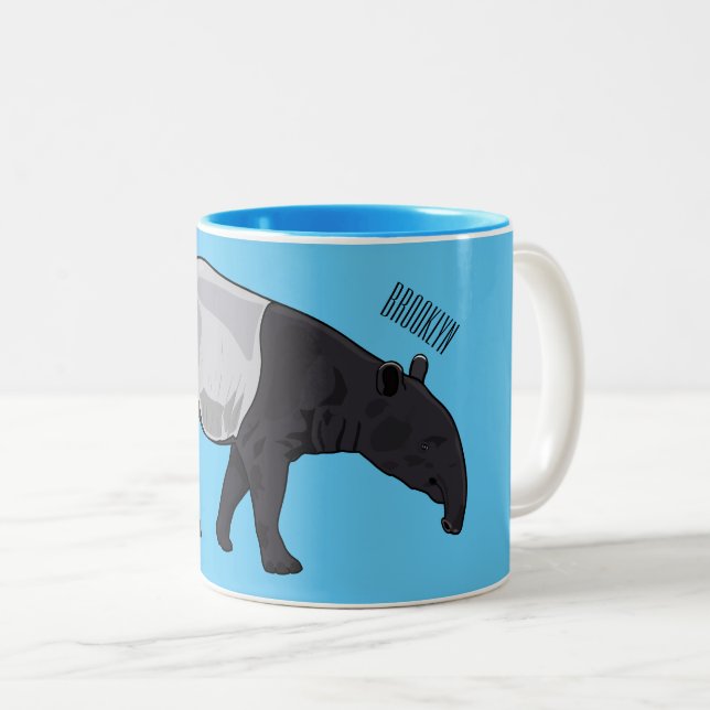 Tasse 2 Couleurs Dessin sur Tapir (Devant droit)