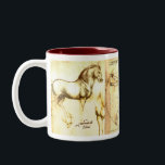 Tasse 2 Couleurs Dessins 3 de Leonado da Vinci<br><div class="desc">Illustrations de Digitals de l'homme de Vitruvian de Leonardo da Vinci,  et des dessins d'étude de cheval.</div>