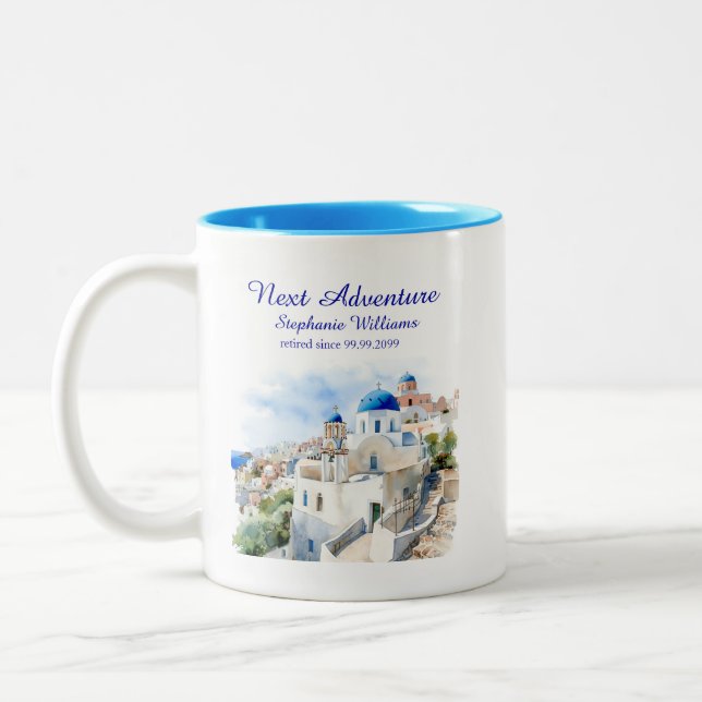 Tasse 2 Couleurs Destination Grèce île Partie de retraite (Gauche)