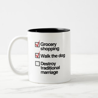TASSE 2 COULEURS DÉTRUIRE LE MARIAGE TRADITIONNEL