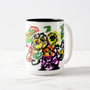 Tasse 2 Couleurs Deux chats noirs amoureux de l'automne