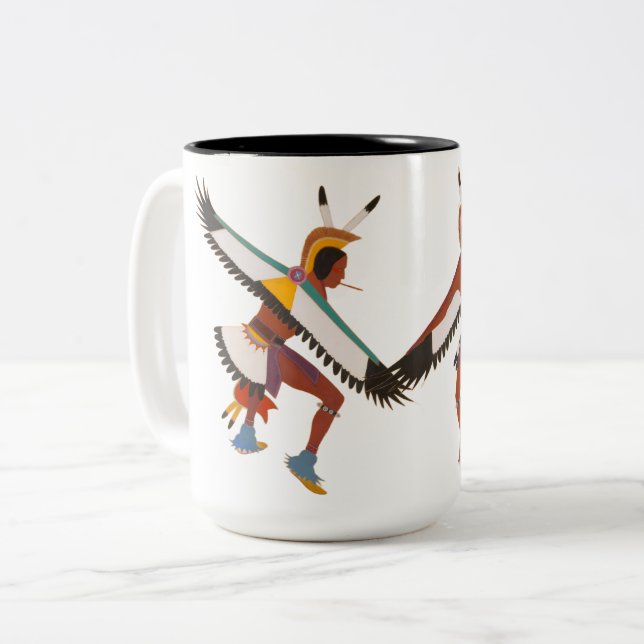 Tasse 2 Couleurs Deux danseurs d'aigle (Devant gauche)