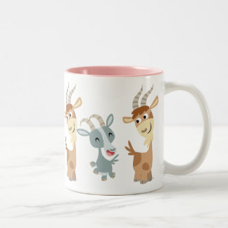 Tasse 2 Couleurs Deux Jolies chèvres caricaturales