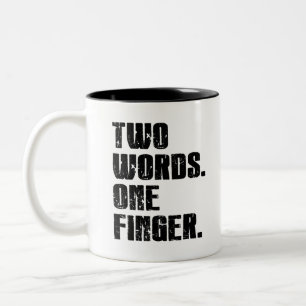Tasse 2 Couleurs Deux mots un doigt