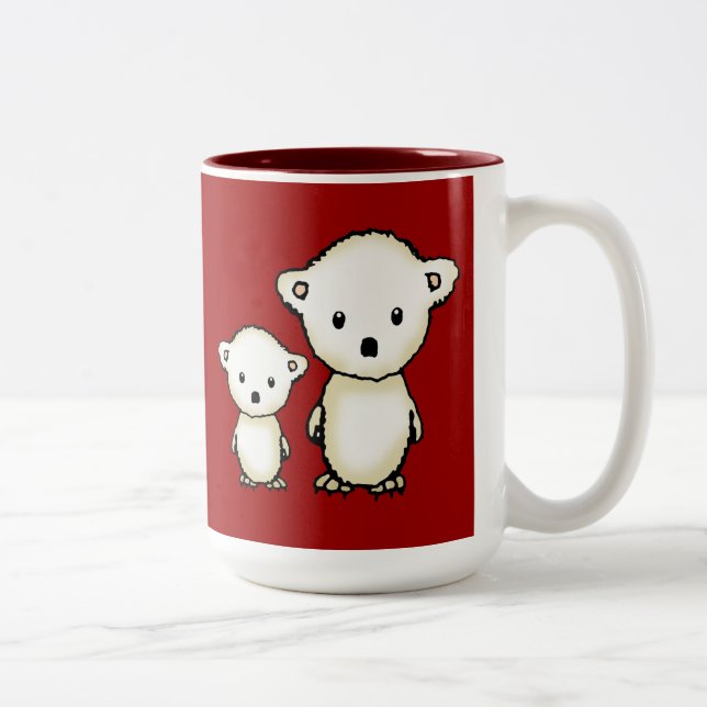 Tasse 2 Couleurs Deux petits ours polaires mignons (Droit)