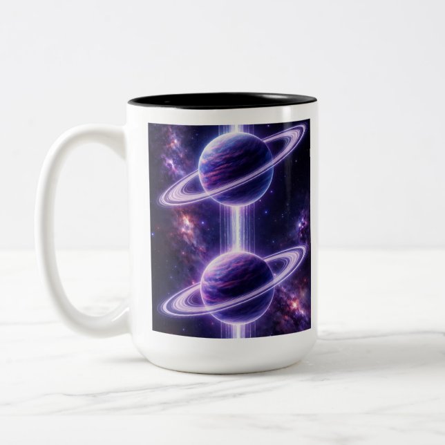 Tasse 2 Couleurs Deux planètes bleues et violettes  (Gauche)