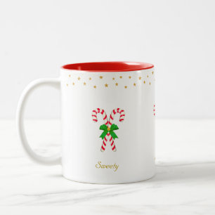 Tasse 2 Couleurs Deux sucres de canne mignons, étoiles dorées et te