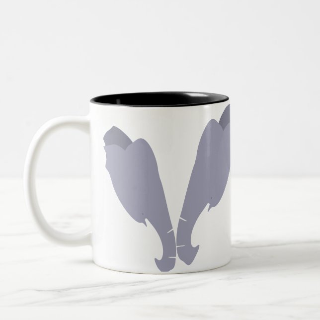 Tasse 2 Couleurs Deux têtes d'éléphant se réunissent ensemble (Gauche)