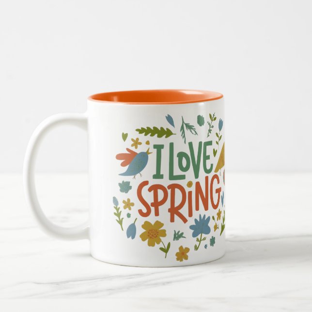 Tasse 2 Couleurs Deux Tons I Love Spring (Gauche)