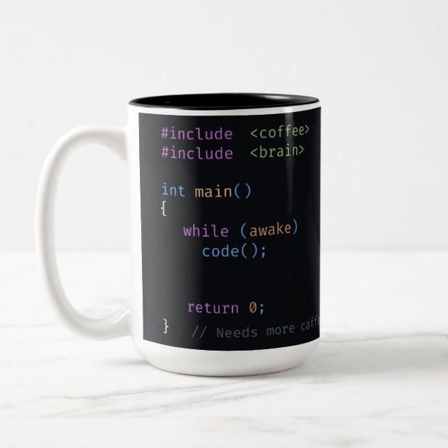 Tasse 2 Couleurs Développeur de code C++ personnalisé Café Programm (Gauche)