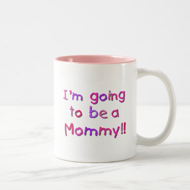 Tasse 2 Couleurs Devenir maman - rose et violet (Droit)