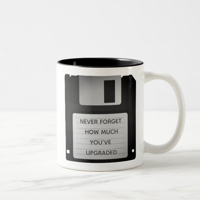 Tasse 2 Couleurs Devis de mise à niveau de disquette motivationnell (Droit)