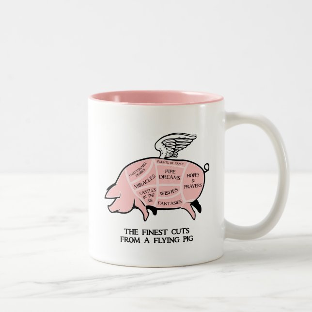 Tasse 2 Couleurs Diagramme de coupe de porc de vol (Droit)