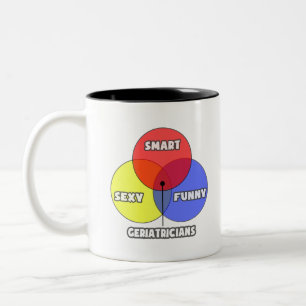 Tasse 2 Couleurs Diagramme de Venn .. Geriatricien