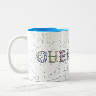 Tasse 2 Couleurs Diagrammes de chimie et conception de typographie