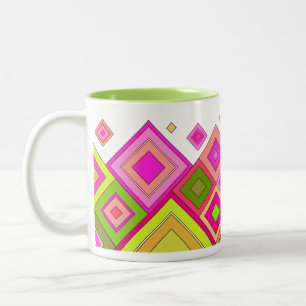 Tasse 2 Couleurs Diamants modernesRetro rose